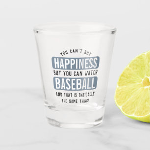 Watching Baseball is Happiness Funny Baseball Shot Glass