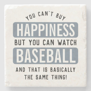 Watching Baseball is Happiness Funny Baseball Stone Coaster