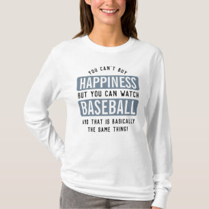 Watching Baseball is Happiness Funny Baseball T-Shirt
