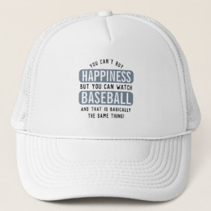 Watching Baseball is Happiness Funny Baseball Trucker Hat