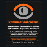Watching Eye, Neighborhood Community Watch Advert Flyer<br><div class="desc">Watching Eye,  Neighborhood Community Watch Advertising Flyer by The Business Card Store.</div>