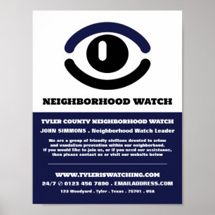 Watching Eye, Neighborhood Community Watch Advert Poster