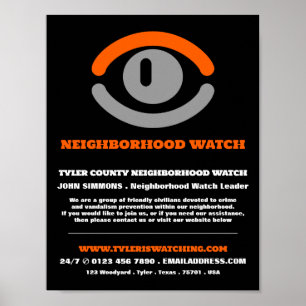 Watching Eye, Neighborhood Community Watch Advert Poster