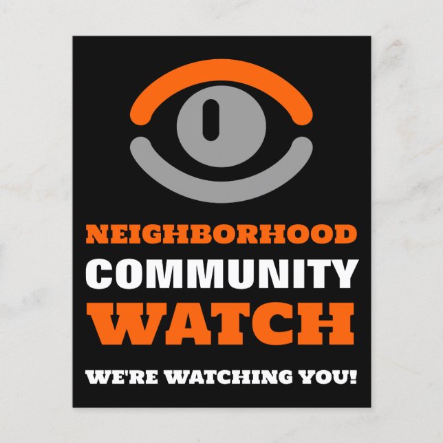Watching Eye, Neighborhood Watch Warning Flyer (Front)