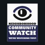 Watching Eye, Neighborhood Watch Warning Flyer<br><div class="desc">Watching Eye,  Neighborhood Community Watch Warning Flyer by The Business Card Store.</div>