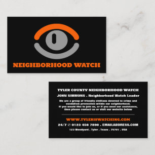 Watching Eye, Neighbourhood Community Watch Business Card