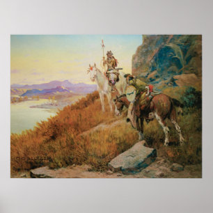 Watching for the White Man's Boats by OC Seltzer Poster