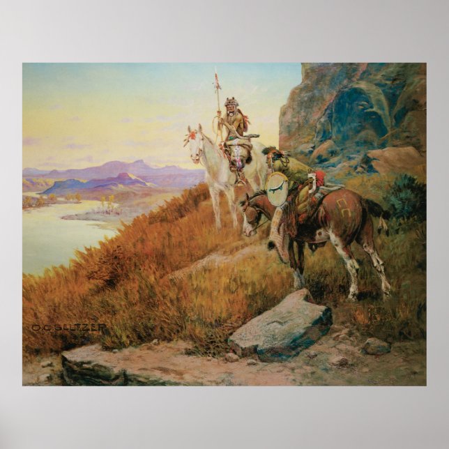 Watching for the White Man's Boats by OC Seltzer Poster (Front)