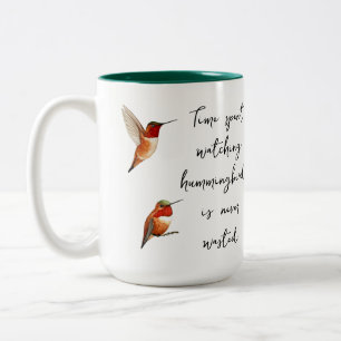 Watching Hummingbirds Two-Tone Coffee Mug