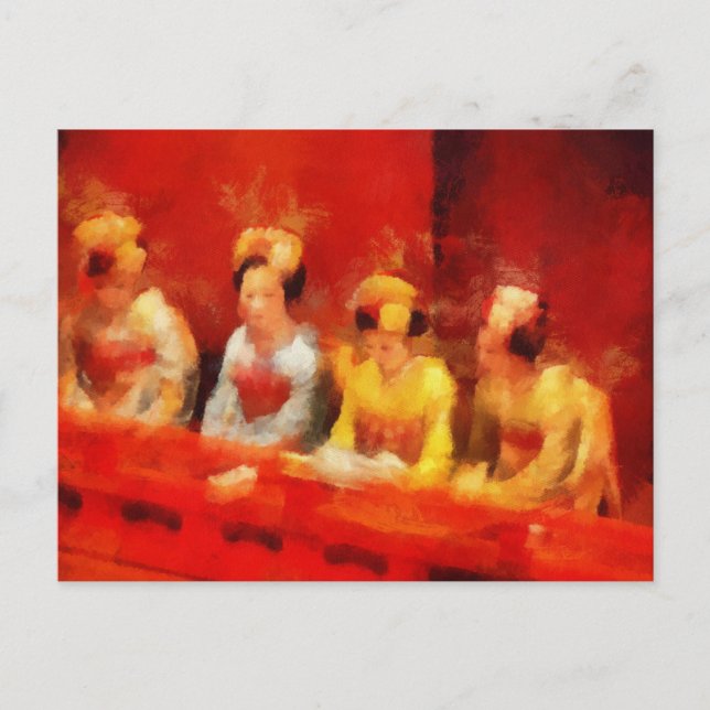 Watching Kabuki Art Postcard (Front)