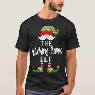 Watching Movies Elf Christmas Funny Pajama Party T-Shirt