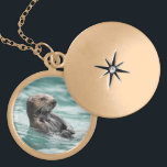 Watching Sea Otter Gold Plated Necklace<br><div class="desc">A sea otter keeps a sharp eye out for danger in Alaska's Prince William Sound. By Ted Raynor</div>