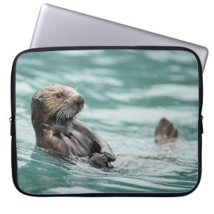 Watching Sea Otter Laptop Sleeve