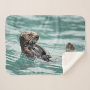 Watching Sea Otter Sherpa Blanket