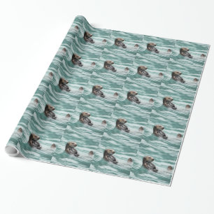 Watching Sea Otter Wrapping Paper