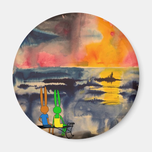 watching sunset magnet (Front)