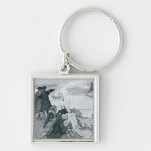 Watching the Fight at Bunker Hill illustration Key Ring