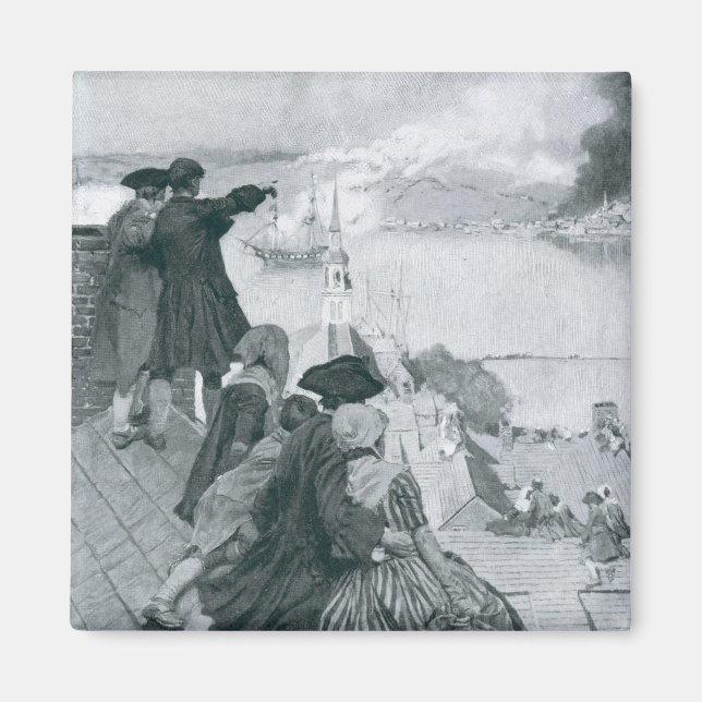 Watching the Fight at Bunker Hill illustration Magnet (Front)