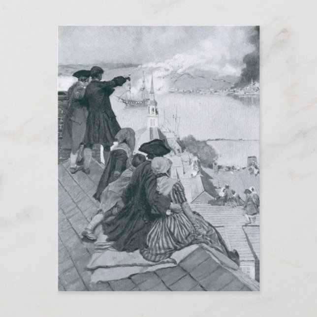 Watching the Fight at Bunker Hill illustration Postcard (Front)