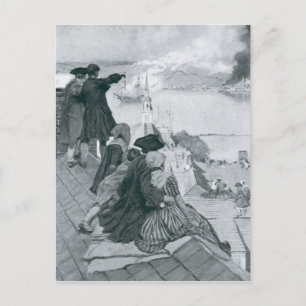 Watching the Fight at Bunker Hill illustration Postcard