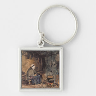 Watching the pot boil - a cottage interior key ring