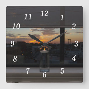 Watching The Sunset Wall Clock