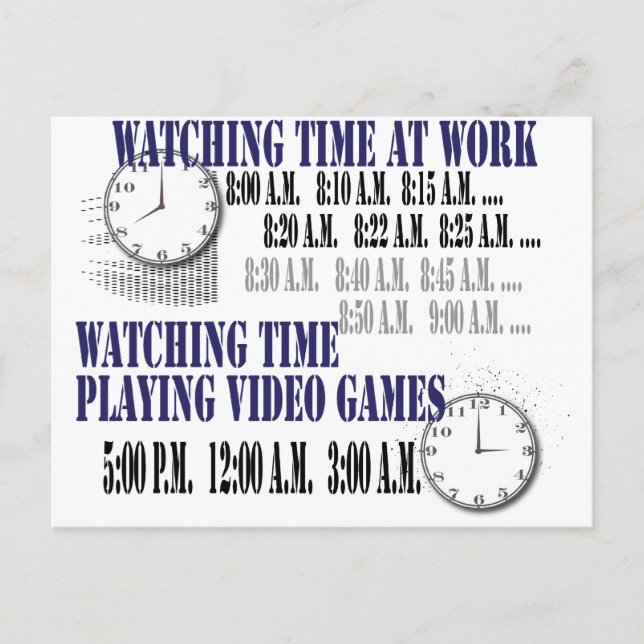 watching time at work postcard (Front)