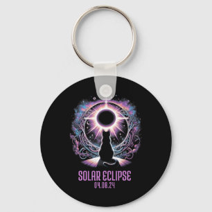 Watching Total Solar Eclipse Apr 8 2024 Astronomy Key Ring