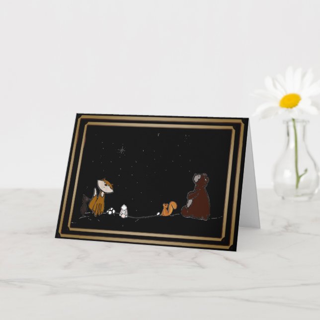 Watching under the same Stars Folded Greeting Card (Small Plant)