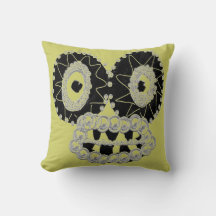 Watching You Sofa Pillow in Avocado Green