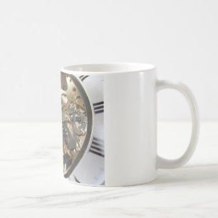 Watchmaker clock working coffee mug