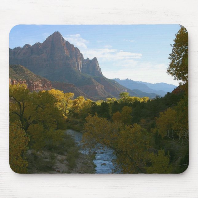 Watchman Peak, Virgin River Zion National Park Mouse Pad (Front)