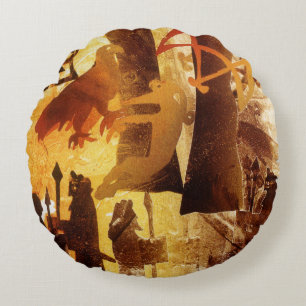 Watchstone and Symbols Round Cushion