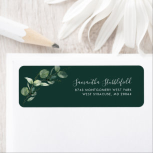 Watecolor Eucalyptus Script Return Address Label