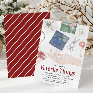 Watecolor Favourite Things Gift Exchange Holiday Invitation