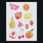 Watecolor Fruit Painting Faux Canvas Print<br><div class="desc">Watercolor fruit art painting. Fresh,  colourful and pretty design for foodies. Perfect for summer..</div>