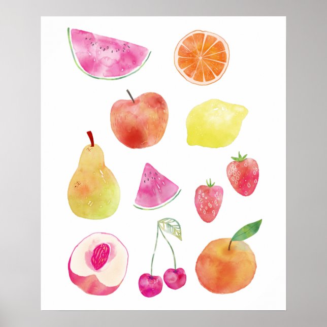Watecolor Fruit Painting Poster (Front)