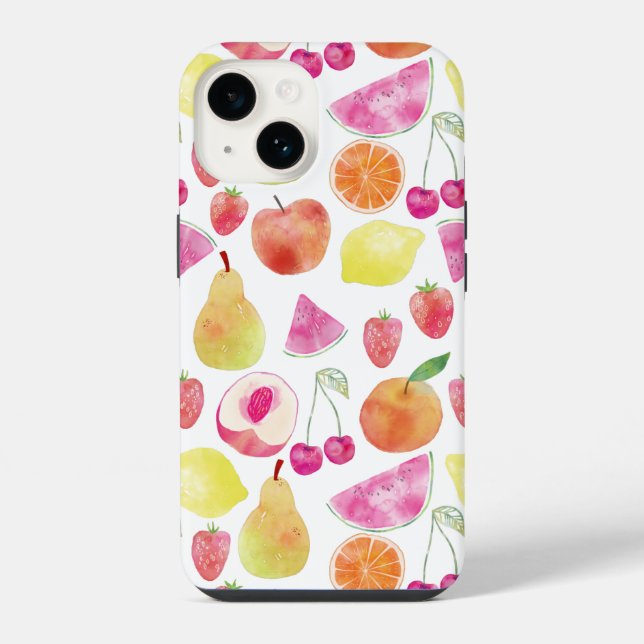 Watecolor Fruit Pattern iPhone Case (Back)