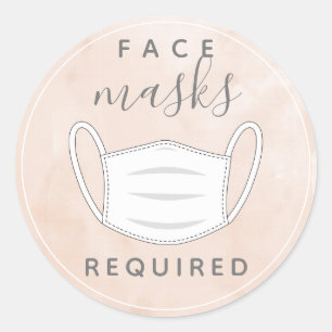 Watecolor Pink Face mask requred label