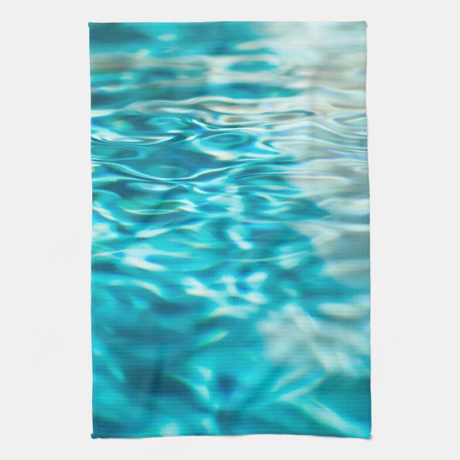 Water Abstract Blue Green Turquoise Aqua Sea Tea Towel (Vertical)