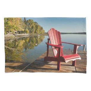 Water   Adirondack Chair at the Lake Pillowcase