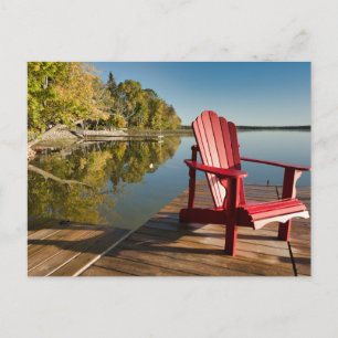 Water   Adirondack Chair at the Lake Postcard