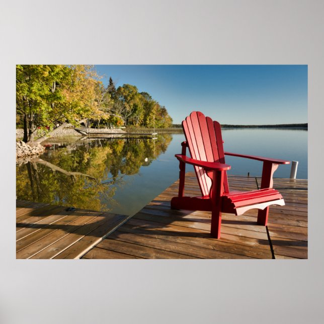 Water | Adirondack Chair at the Lake Poster (Front)