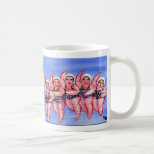 Water Aerobics Divas Fun Whimsical Chubby Coffee Mug