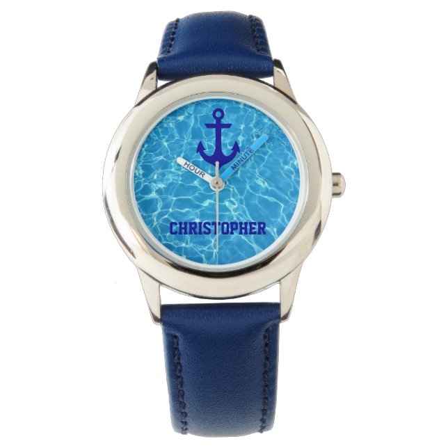  Water Anchor Beach Blue Sea Boat Crew Watch (Front)