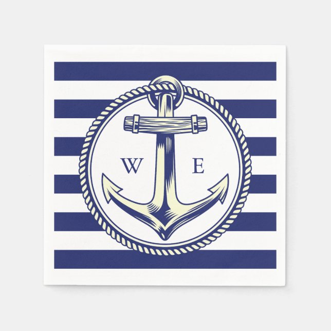 Water anchor Marine Blue Radius Napkin (Front)