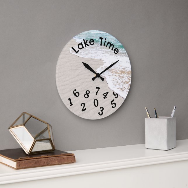 Water and Beach Sand Time Large Clock (Office)