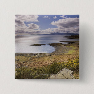 Water and coast view in Bute, Argyll, Scotland 15 Cm Square Badge