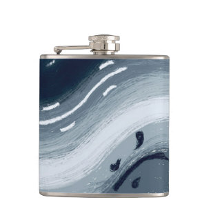 Water and Fire are like Yin and Yang in harmony Hip Flask