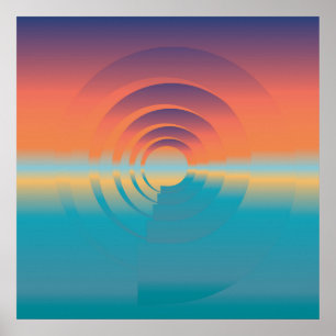 water and horizon poster